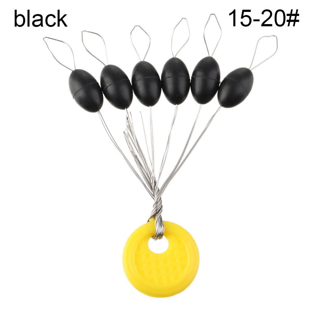 60Pcs(10 Groups) 6-20# Oval Luminous Space Beans Stopper Carp Line Stopper High Concentricity Rubber Float Catfish Flotador