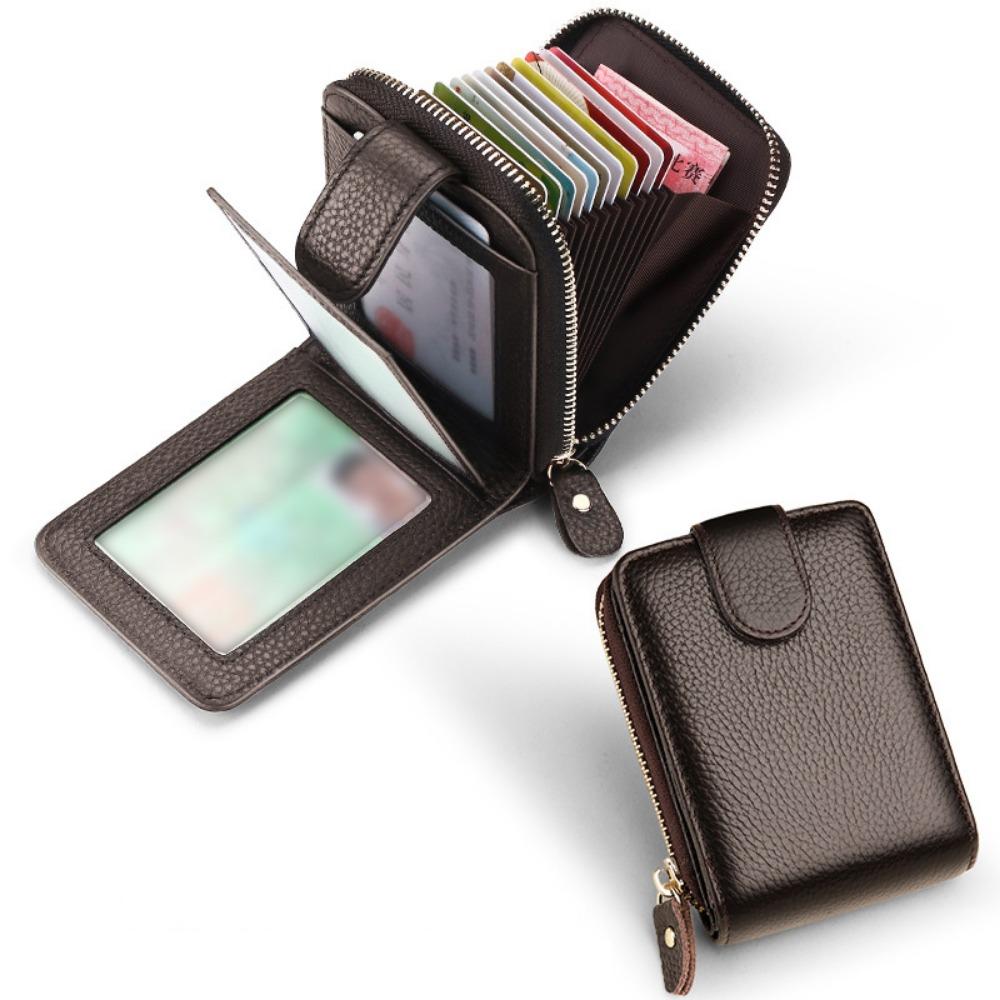 with Buckle Men's Zipper Wallet 11/16 Slots Portable Coin Purse PU Leather Card Holder  Female