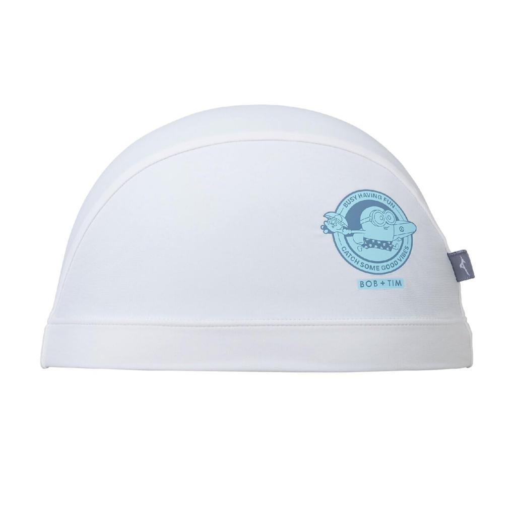 Mizuno Minion Bob Tim Swim Size N2JWC522 & 2-Way Cap, Spring/Summer 2025, One-Point Design, F, White,