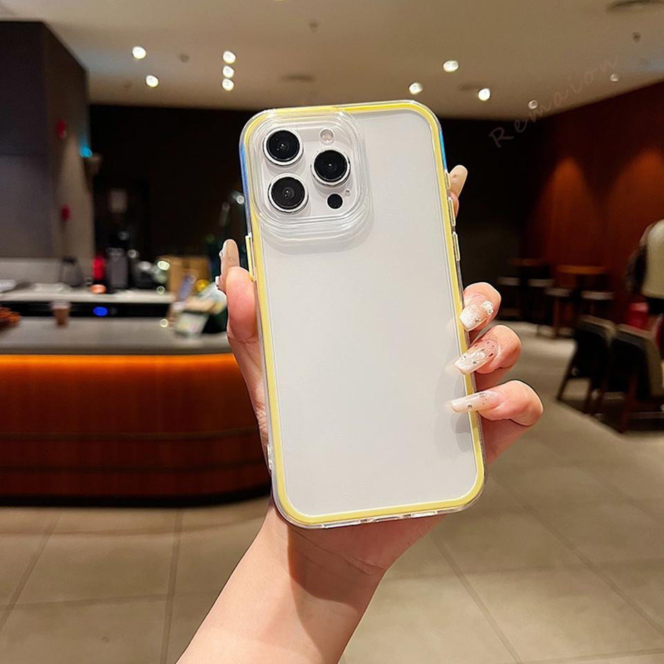 Clear Candy Silicone Phone Case For iPhone 16E 15 14 13 12 11 16 Pro Max Plus Clear Cute Transparent Protector Shockproof Cover