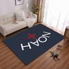 Noah NOAH Lettering Red Cross on Navy Accent Carpet, Navy Red Cross Serif Style Design, Home Decor, Cozy Floor Decor, All Seasons Gift
