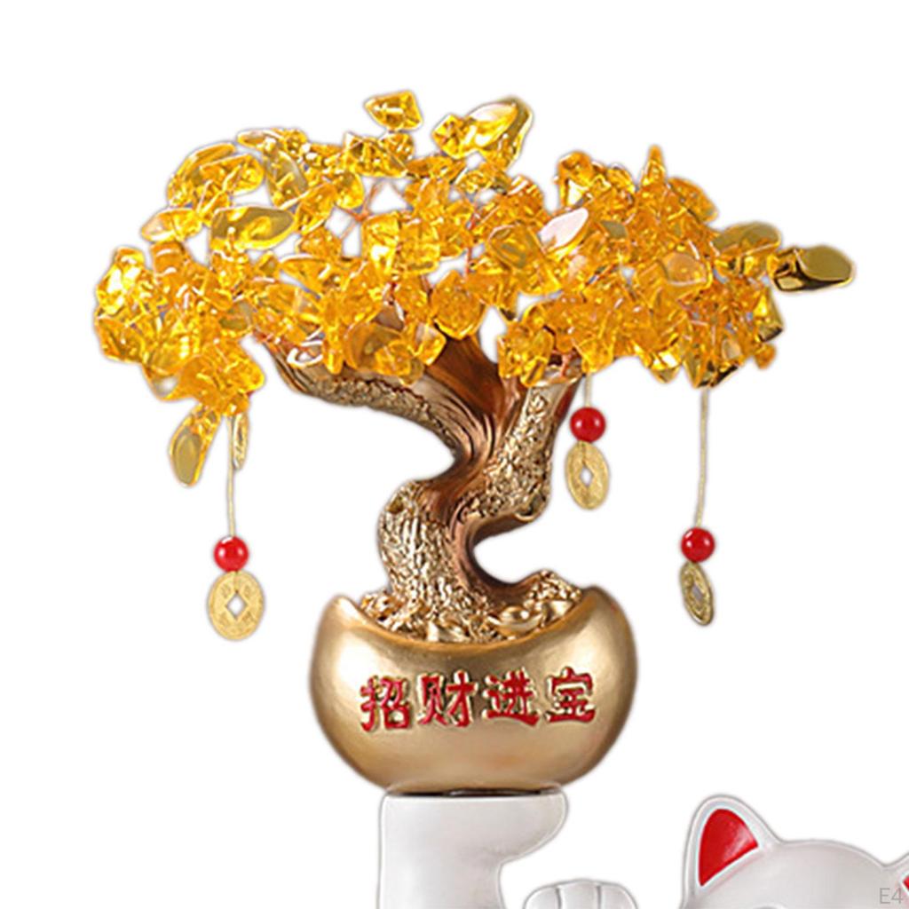 Fortune Tree Lucky Cat Statue and Figurine Art Collection Birthday Gift Tabletop Decoration