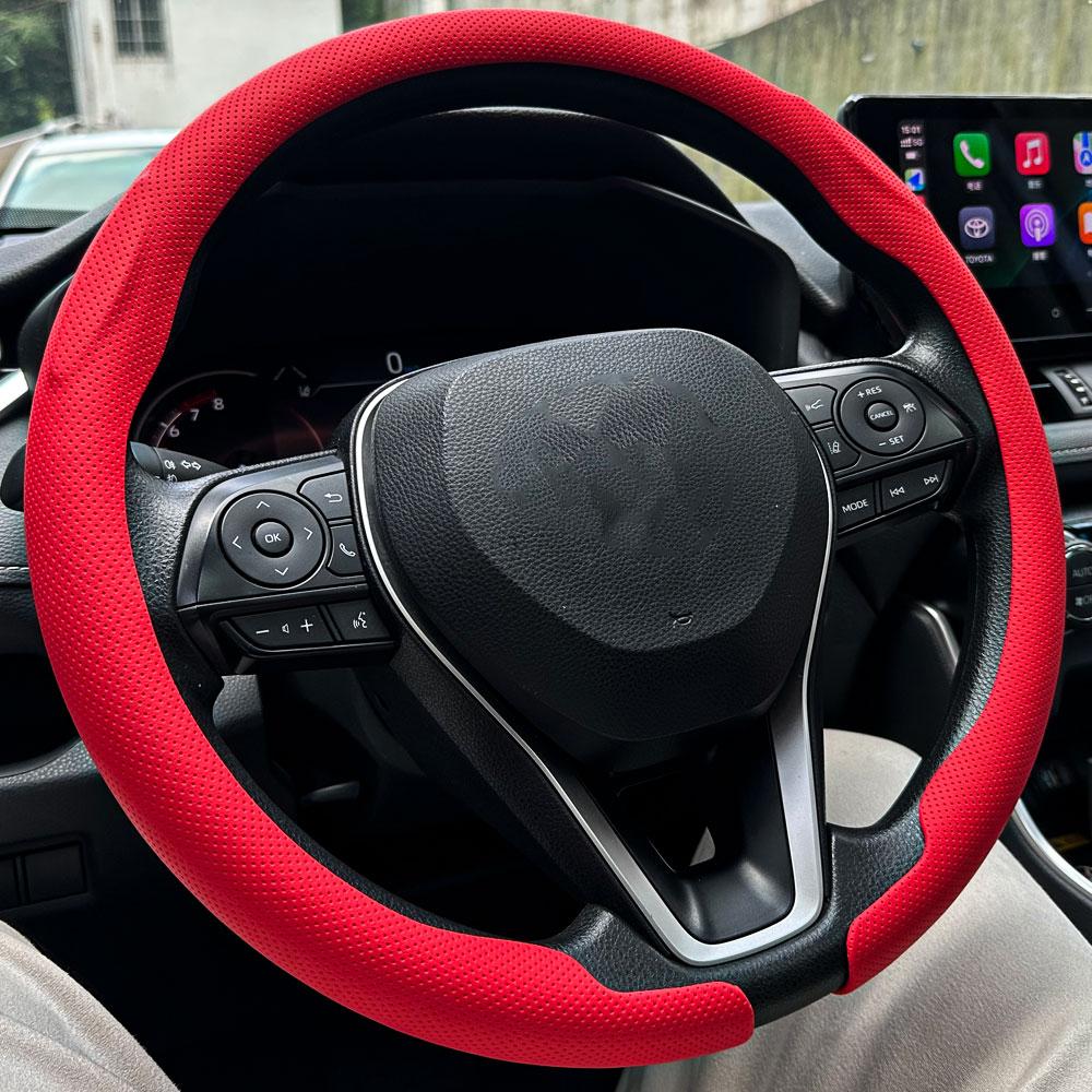 2025 Universal Non-slip Absorb Sweat High-end Round Breathable Leather Car Steering Wheel Cover Protector Auto Accessories