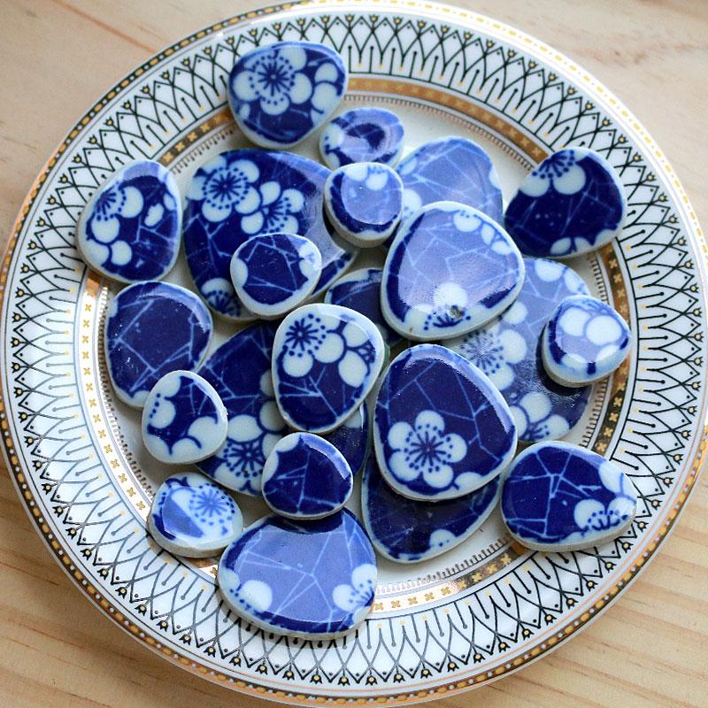 100g Multi Color Irregular Ceramic Mosaic Tiles DIY Mosaic Making Stones for Craft Hobby Arts Wall Decoration Petal Arte Oval