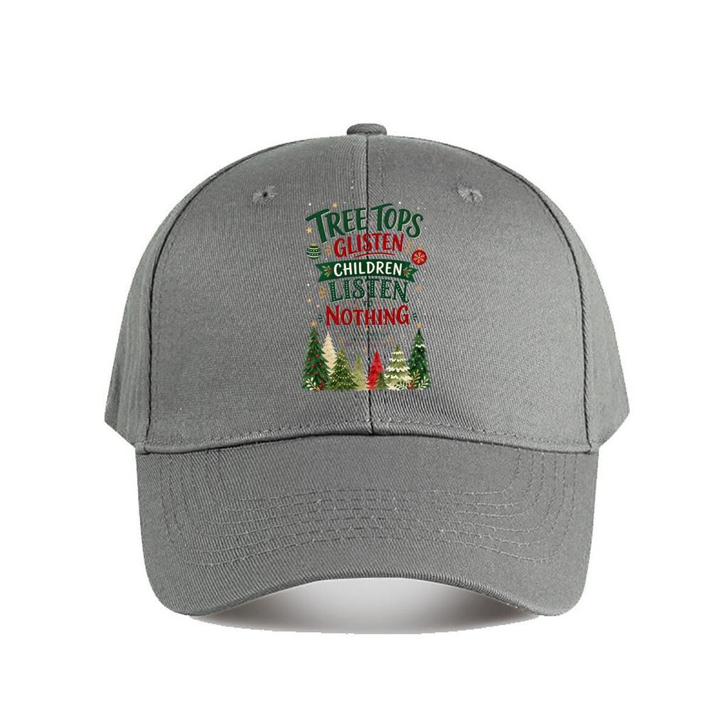 Playful Holiday Pines Quote Artwork Baseball Cap Fashion Outdoor Sports Sunhat Unisex Snapback Cap Womens