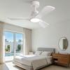36-Inch Ceiling Fan in White, Propeller Blades of Solid Wood, Wireless Remote Control, 3CCT, Reversible DC Motor, Six Speed Settings, Power-Off Memory