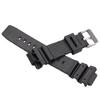 16mm X 25mm Watchband Strap Men Black Sports Diving Rubber Watch Band Stainless Steel Buckle Accessories for 9052 Series