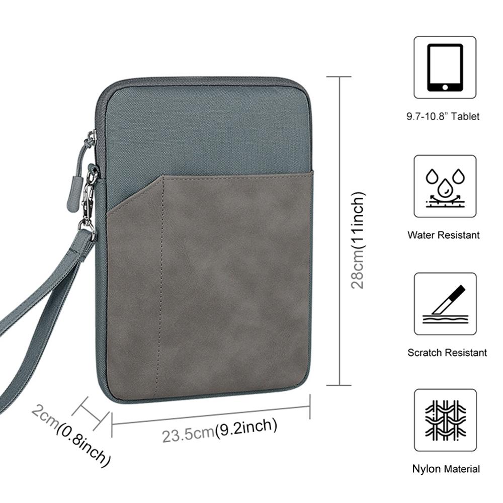 Taška na tablet 7,9-10,8 palce Polstrované nárazuvzdorné pouzdro na tablet s přední kapsou Vodotěsné přenosné