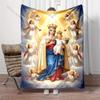 The Virgin Mary and the Infant Angels Surrounded Print Blanket Warm Soft Fluffy Kids Adult Sofa Bed Throw Blanket Travel Camping