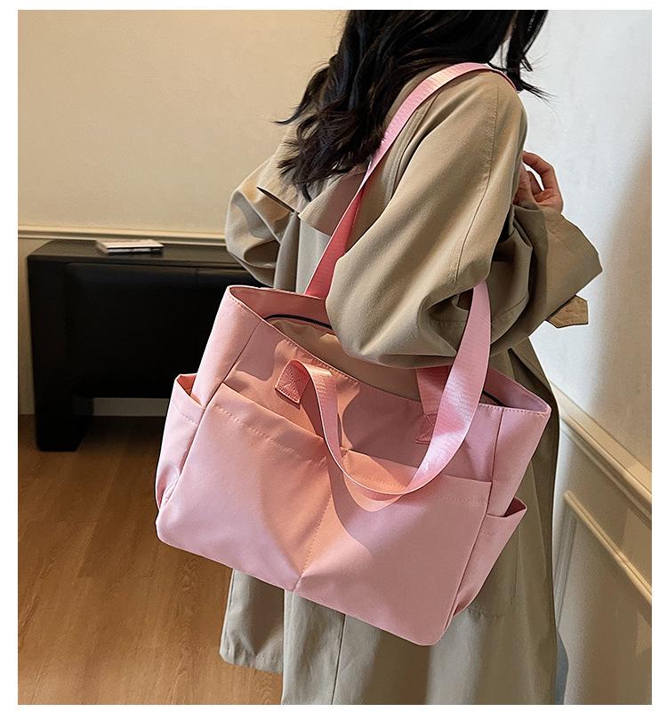 Women's Minimalist Commuter Canvas Tote: Lightweight, Versatile, Large-Capacity Shoulder Bag