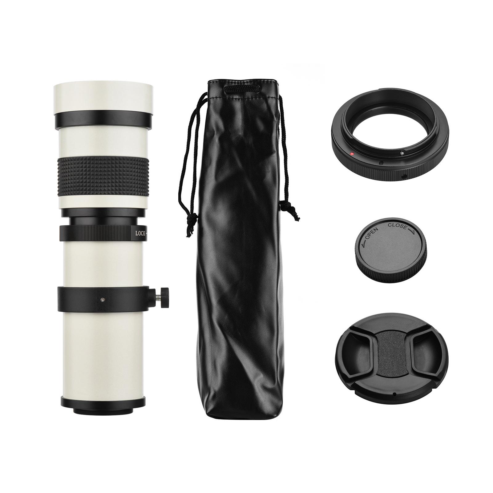 Camera MF Super Telephoto Zoom Lens F/8.3-16 420-800mm T Mount with Adapter Ring Universal 1/4 Thread Replacement for Canon