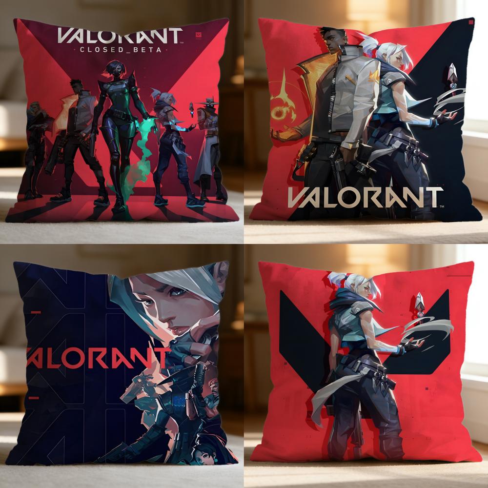 Popular VValorantes Cushion Cover Soft Washable Pillow Case Multi-Scene for Couch Bed Travel Office Use