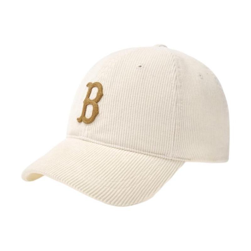 MLB Eyelet design pure cotton baseball cap unisex couple style cream color 3ACPWC156-43CRD braun