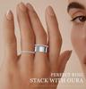 European and American Style Bright Surface Diamond Inlaid Wide Band Ring - Simple Luxury Finger Jewelry.