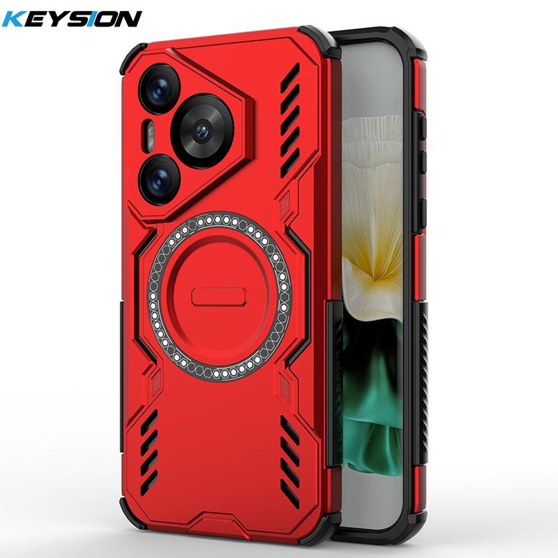 KEYSION Hollow Heat Dissipation Case for Huawei Pura 70 Pro+ Magnetic Cooling Shockproof Phone Cover for Huawei Pura 70 Ultra