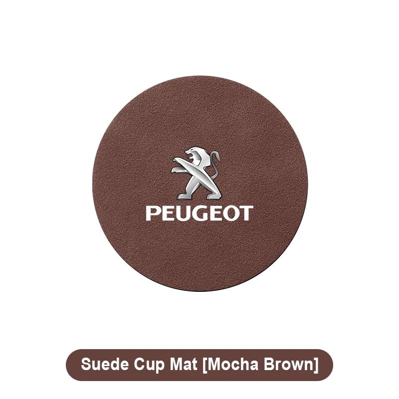 Car Leather Water Coaster Non-Slip Mat Car Bottle Holder Insert Pad For Peugeot 308 408 508 RCZ 208 3008 206 207 307 Car Gadgets