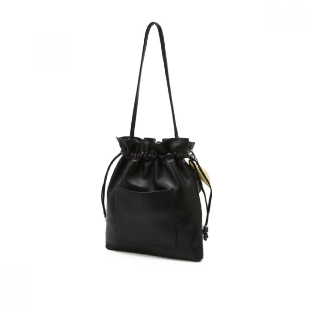 Daks Black Soft Lamb Leather Flower Charm Shoulder Bag Dcba6f558bk