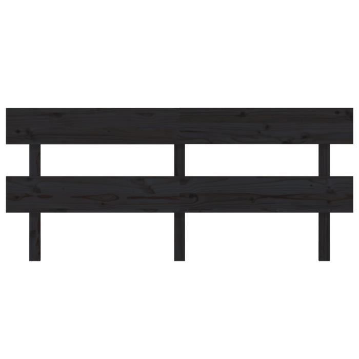 VidaXL Headboard Black 184x3x81 Cm Solid Pine Wood 819089
