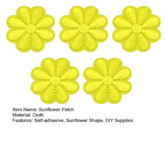 5 buc floarea-soarelui brodat patch-uri autoadezive mini flori colorate brodate patch-uri DIY haine rochie pălărie jachetă blugi rucsac decorative aplicații