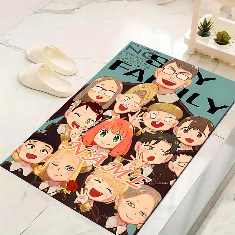 Custom 1Pc Pink Hair Anime Girl Rug Office Carpet Indoor Outdoor Entrance Doormat Nonslip Soft And Comfortable Living Room D2915266