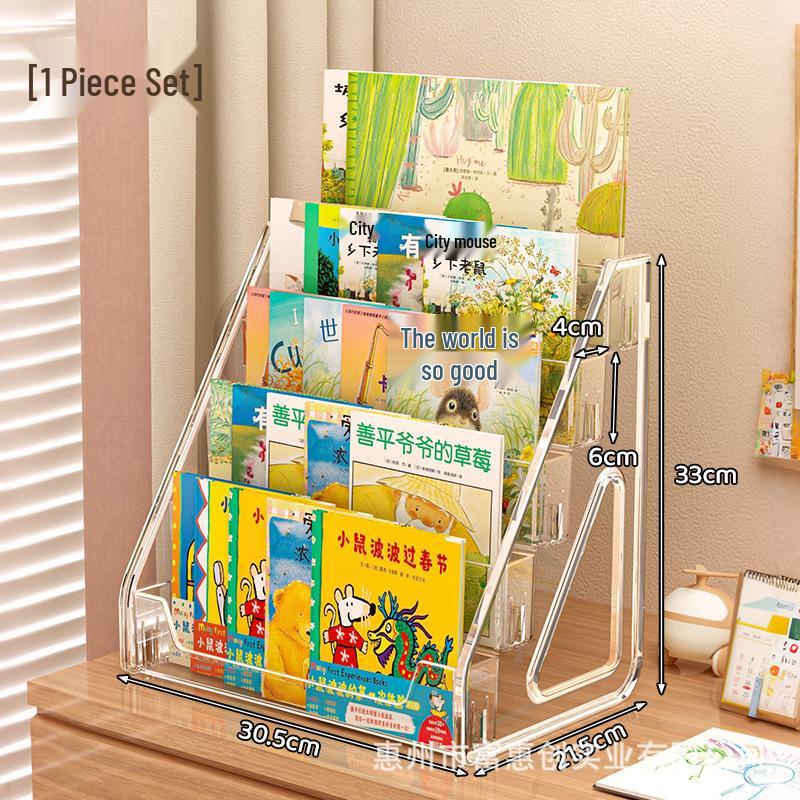 Acrylic Tiered Bookshelf for Children's Picture Books and Magazines