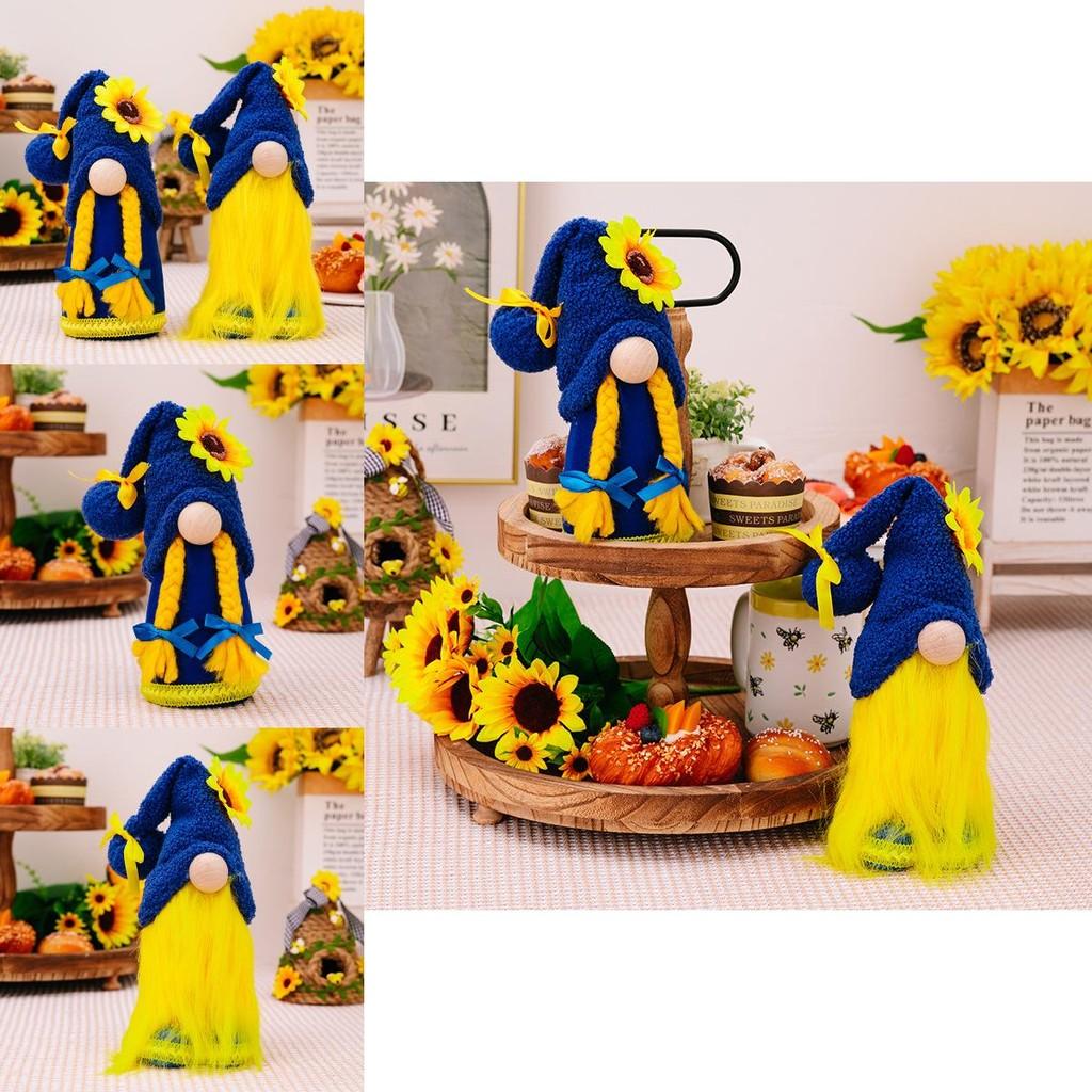 Spring Sunflower Colorful Gnome Plush Doll Ukrainian Style Adorable Gift Decorative