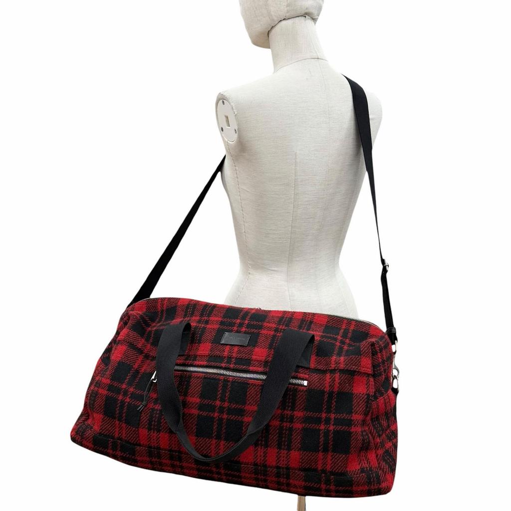 Excellent SAINT LAURENT PARIS Boston bag Red wool Women 594400 Used