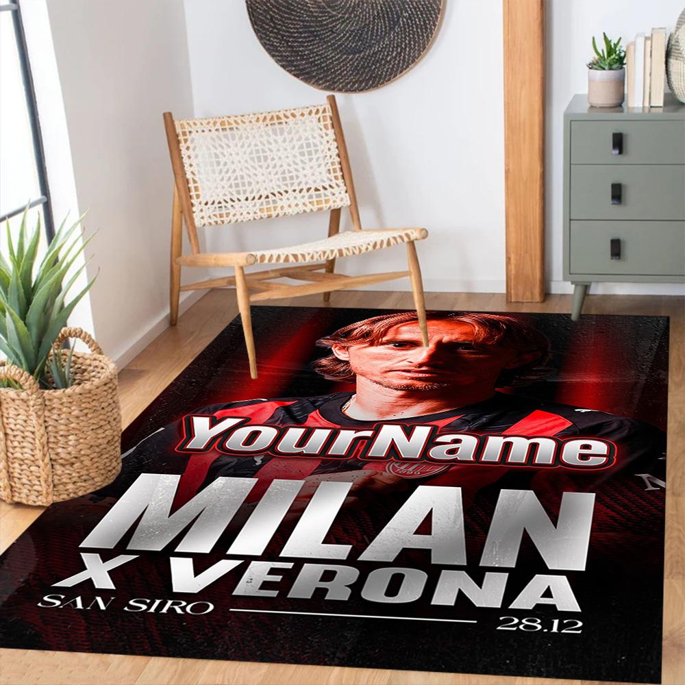 Ac Milan Personalized Text Carpet Suitable for Dining Room Kitchen Study room Living Rooms Anti-slip Rug Decorate Offices