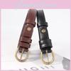 Elegant Womens Thin Pu Leather Belt With Metal Pin Buckle For Business And Casual Outfits