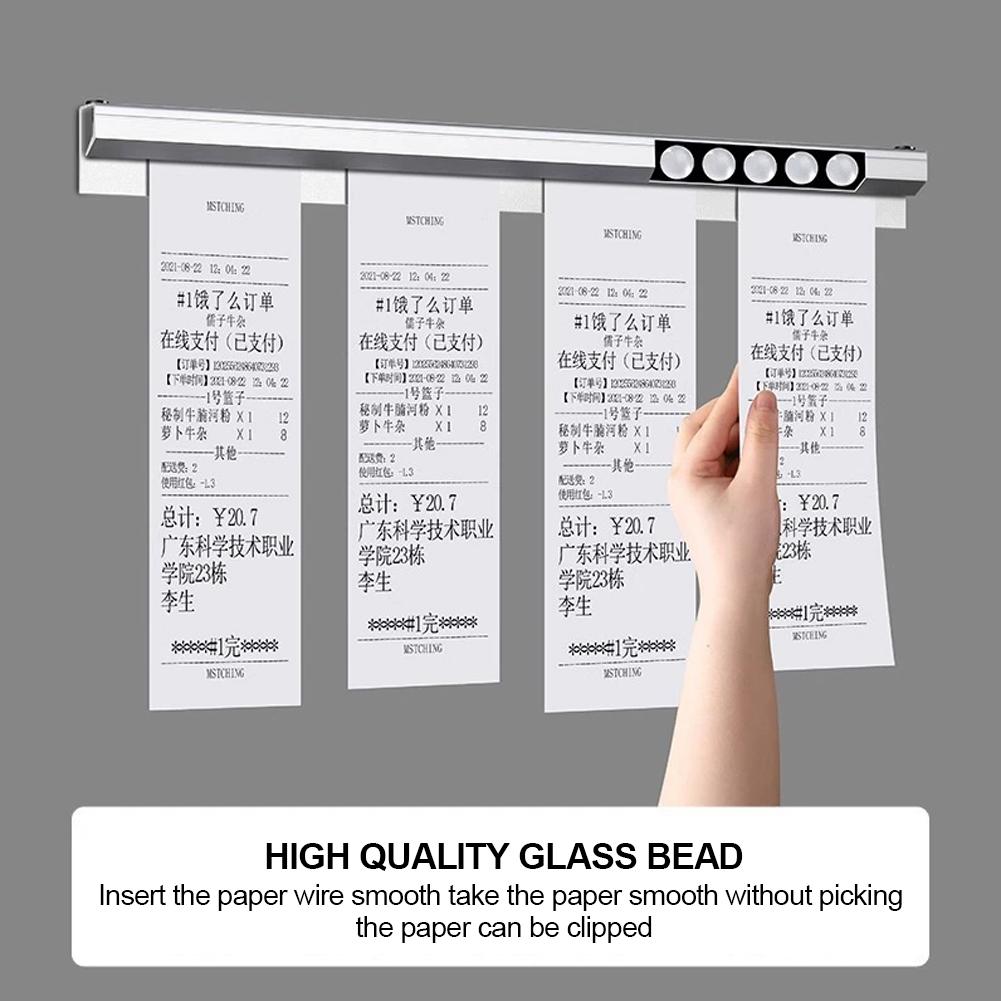 20/30cm Restaurant Billett Holder Aluminium Bestillingshylle Kvitteringsholder Sølvfarget Kjøkken Skyve Sjekk Hylle for Kontor Kafeer Puber