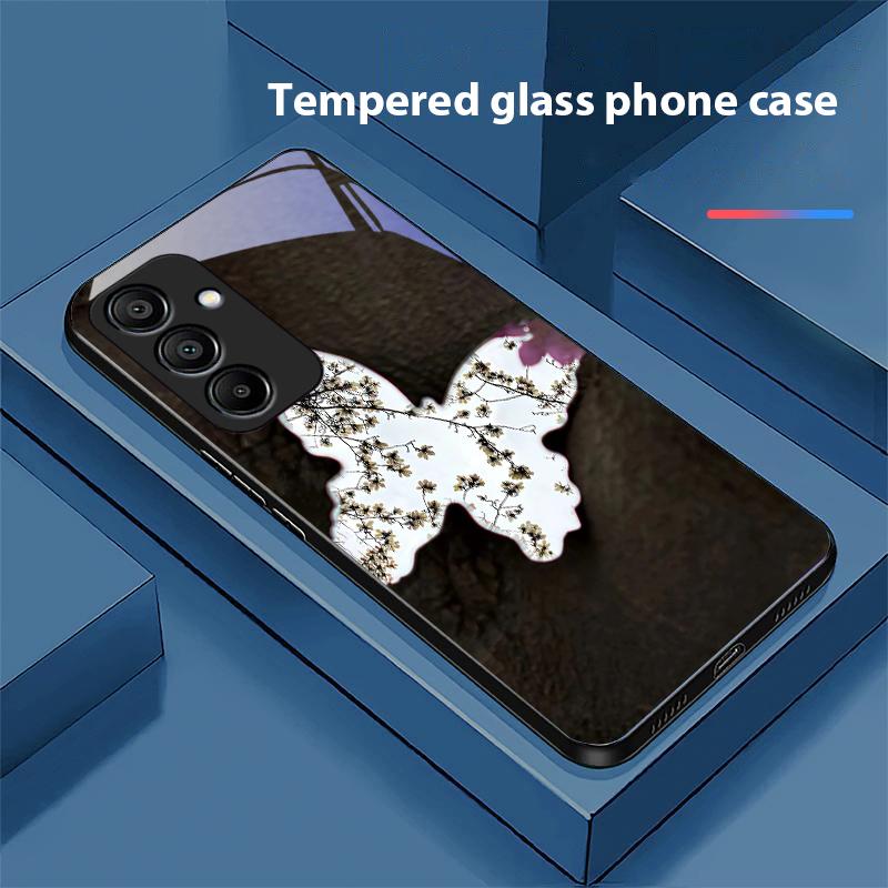 

Градиентная бабочка для Samsung Galaxy A15 5G 54 4G 51 50 24 35 90 71 12 51 53 52S 80 22 34 Черный чехол для телефона из закаленного стекла For Samsung A52s 5G