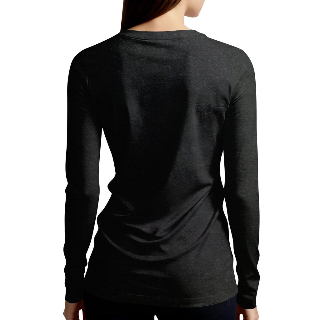 Damen Langarmshirt Damen Lässiges Rundhals Langarm Bedrucktes Oberteil