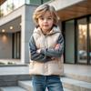 Autumn Winter Boys Girls Vest Solid Color Waterproof Thick Keep Warm Zipper Jacket for Kids Cotton Down Waistcoat