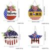 Festive Independence Day Wooden Welcome Plaque Glowing Star Flag Decoration