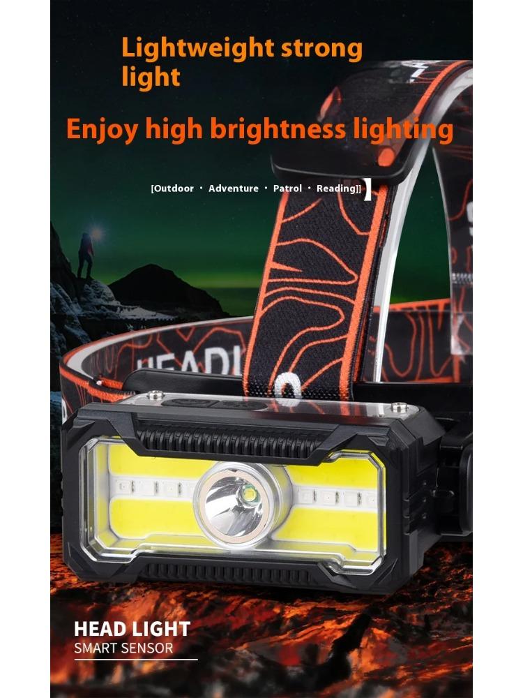 LED Headlamp 6-Modes Powerful Waterproof Headlight Type-C Rechargeable 18650 Head Torch Camping Fishing Emergency Lantern