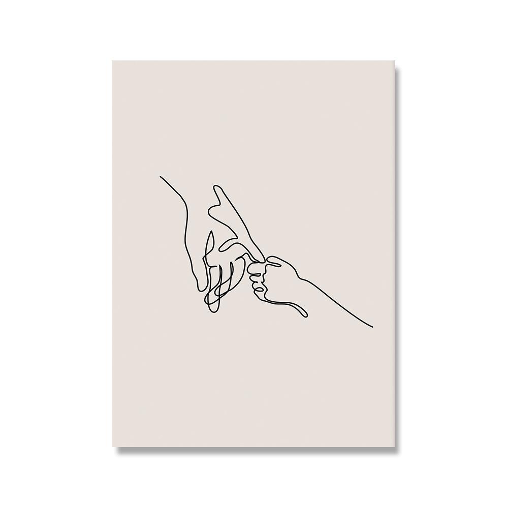 Pittura su Tela Disegno Minimalista a Linea Singola Citazioni sull'Amore del Bambino Poster Stampe Immagini da Parete per Cameretta Decorazione Casa