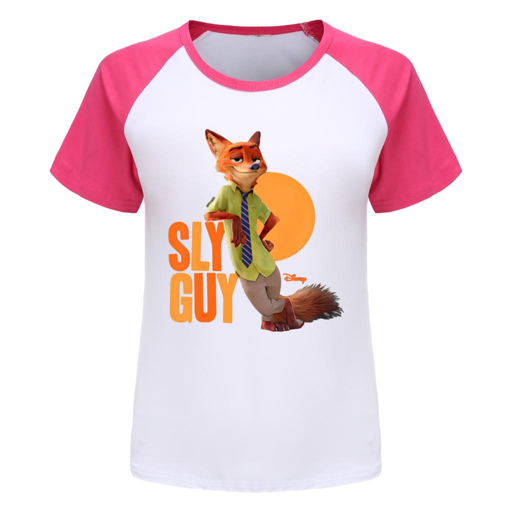 Modische Rundhals-Kurzarm-Arbeitskleidung bedruckte Oberteile für Kinder-Sommeroberteile