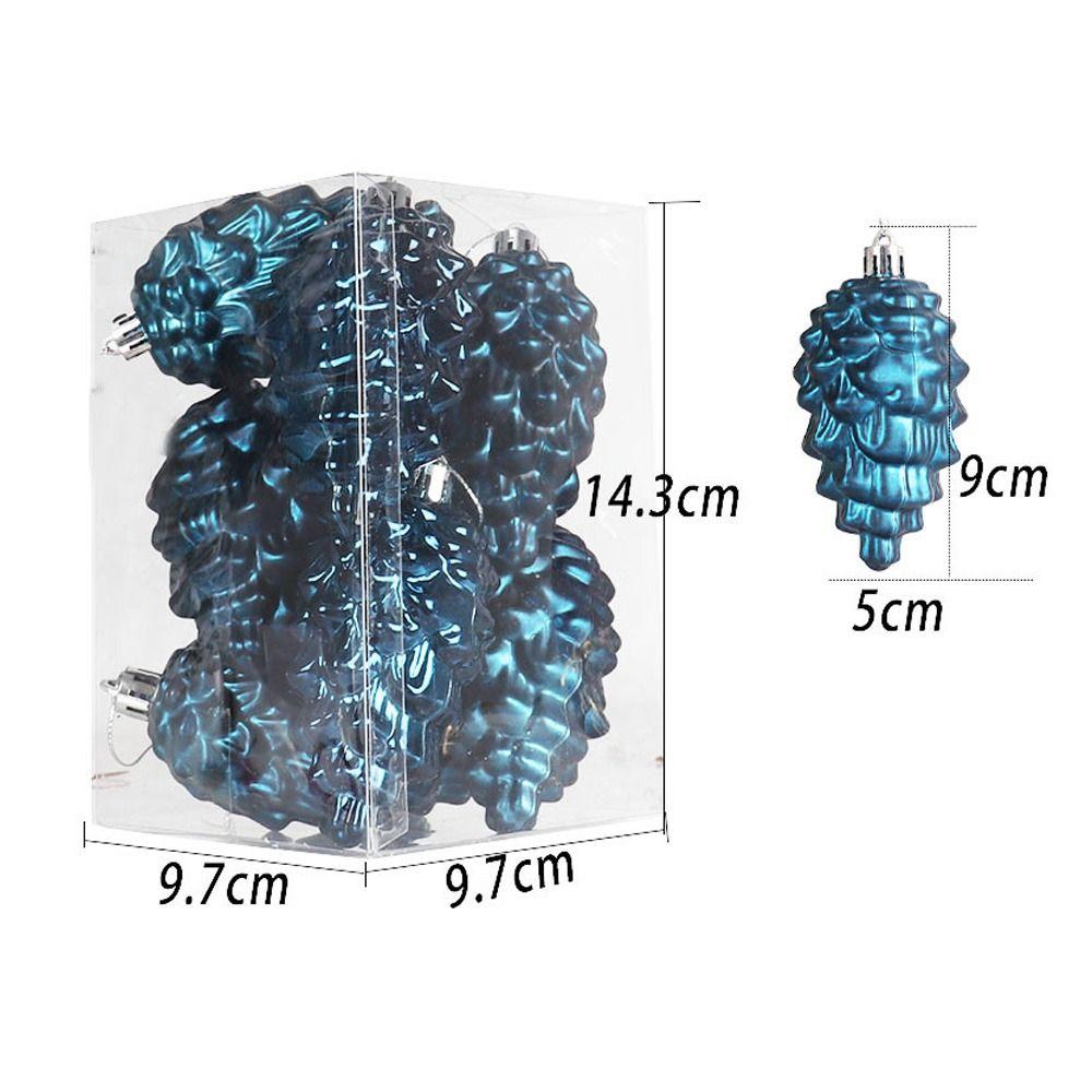 8Pcs Bright Matte Christmas Decorations 9CM Pine Cones Durable Christmas Hanging Pendant  Home Party