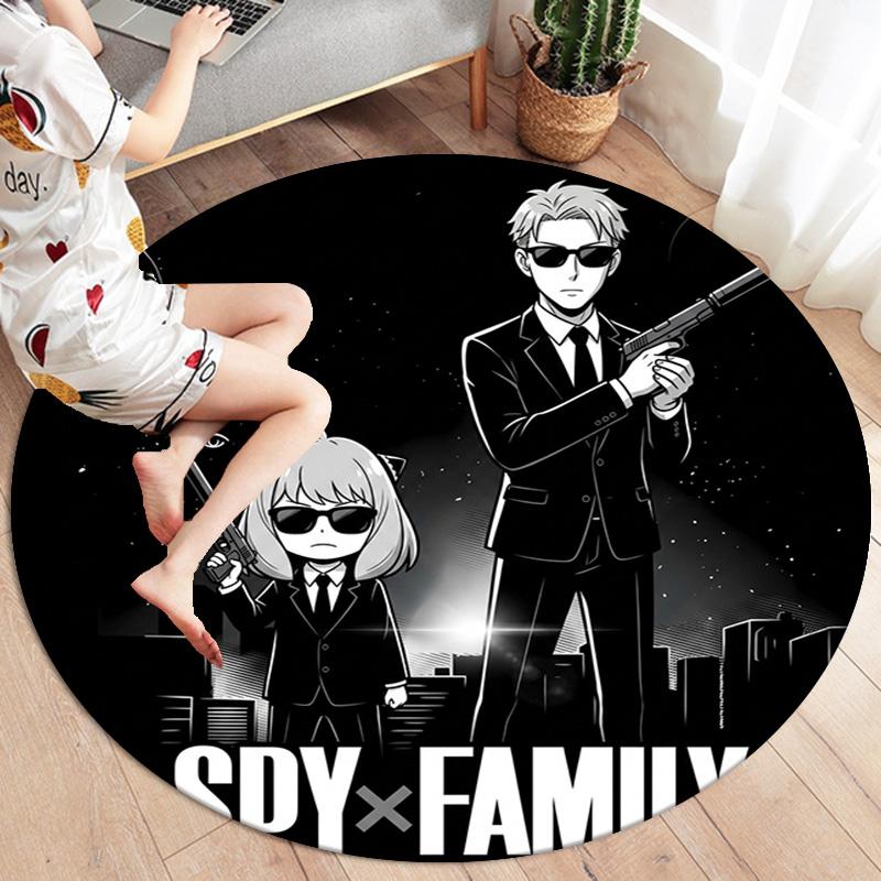Spyxfamily Round Area Rug Carpet Rug For Living Room Bedroom Sofa Playroom Decor Nonslip Floor Mat