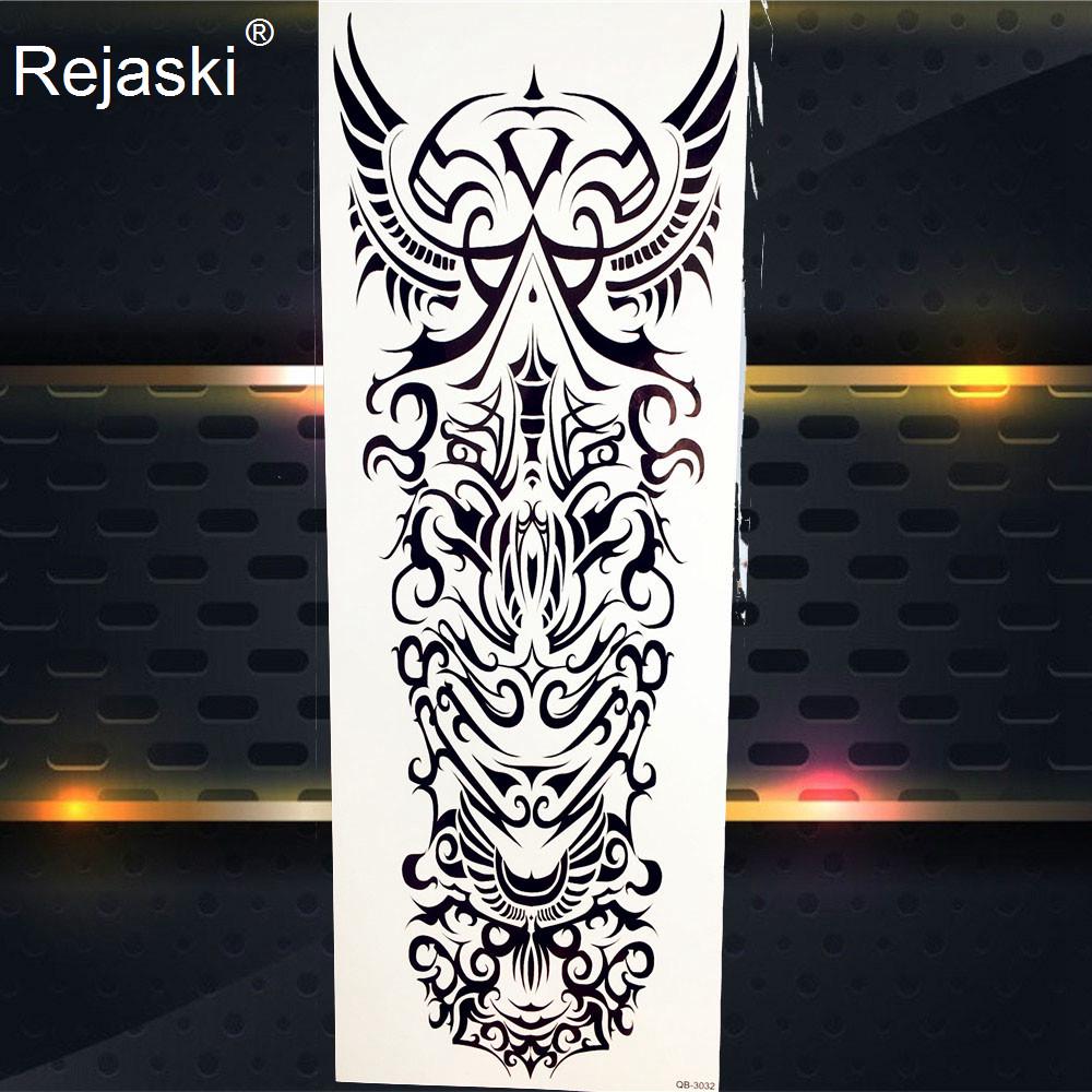 1PC Cool Totem Temporary Tattoo Fake Black Full Arm Tattoo Sticker For Men Summer Style Tatoos Decal