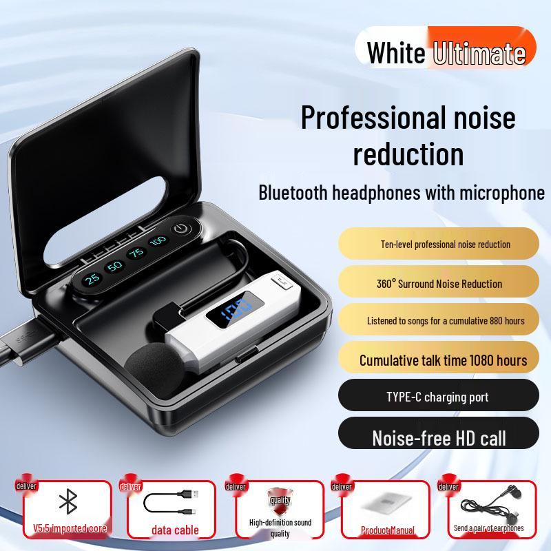 M1 Clip-on Wireless Bluetooth Earphones with Digital Display and Long Battery Life for Sports, Business, and More