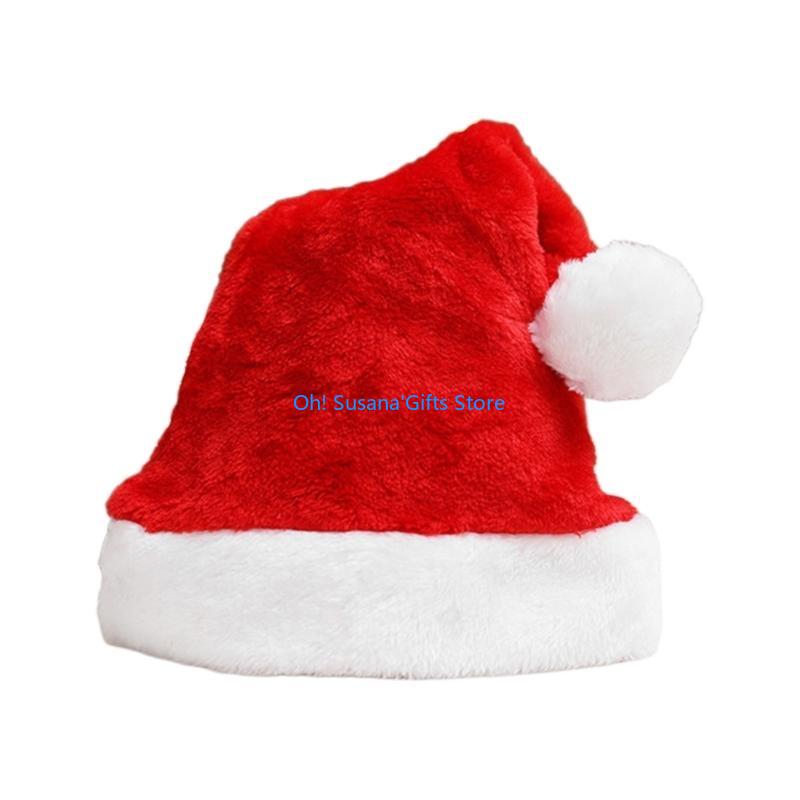 090D Christmas Hat Unisex Adult Kids Santa Hat Xmas Holiday Hat for New Year Gift