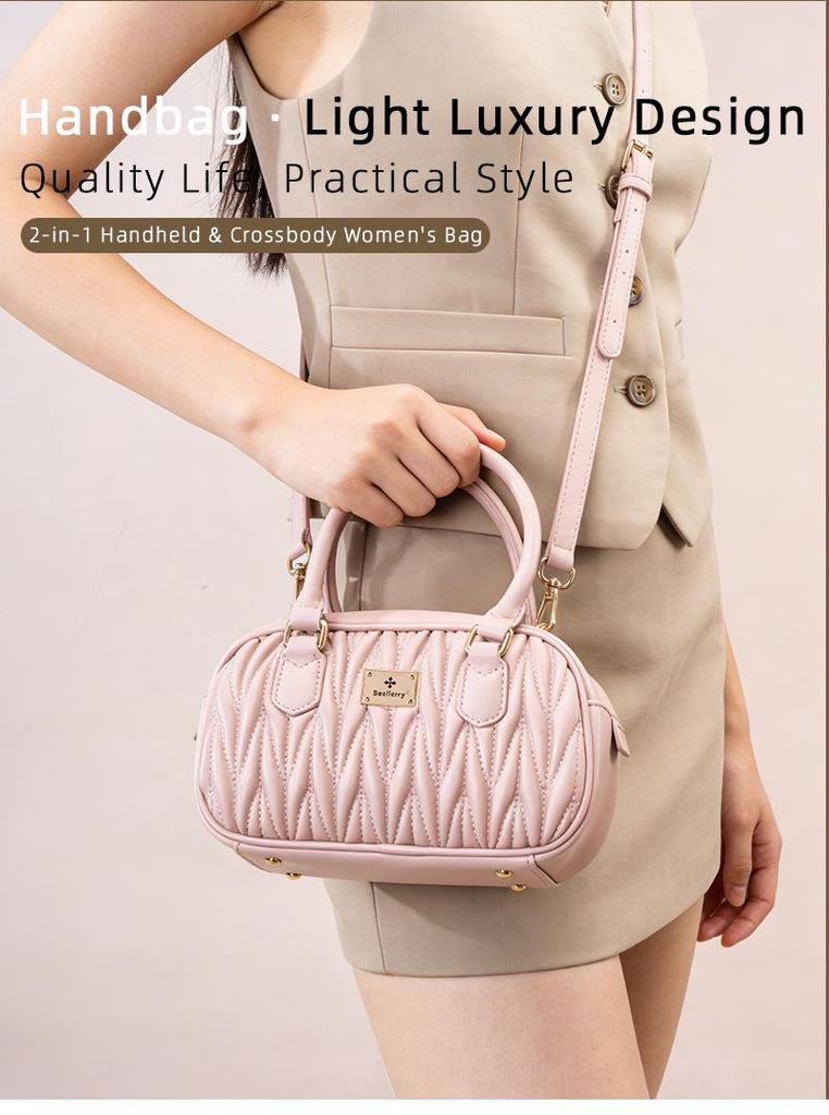Luxury Women's Large Capacity Pleated Handbag - Fashionable Crossbody & Shoulder Bag