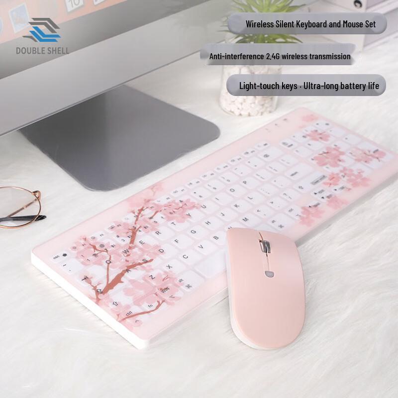 

Double Shell C96 Tri-Mode Silent Keyboard and Mouse Combo - Cherry Blossom