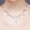 Fashion Flower Rhinestone Zircon Wedding Necklace Earring Set for Bridal Jewelry Women Wedding Dresses Accessories Party Gift