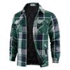 Mens Flannel Shirts Long Sleeve Quilted Lined Jackets Comfortable Button Down Plaid Flannel Jacket Heavyweight Warm Winter Outdoor Casual Coat for Men