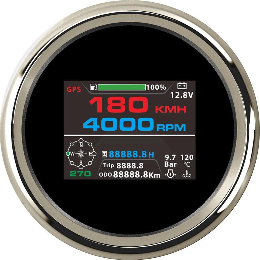 

10 In 1 85mm Gauge GPS Speed Meter Odometer With GPS Antenna MPH Speedometer Tachometer Volt Oil Pressure Water Temp Fuel Level