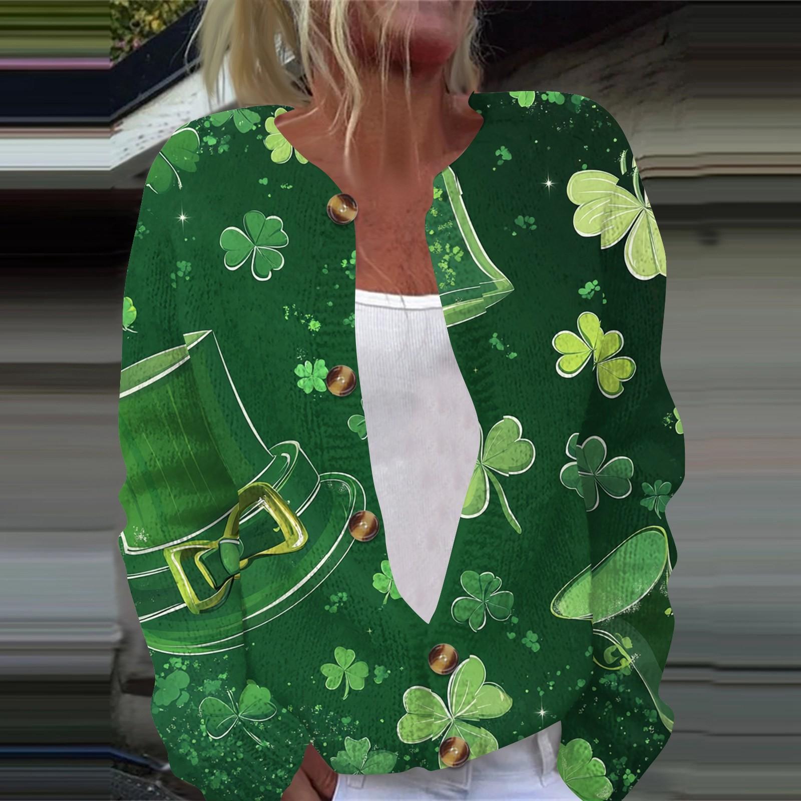 

Жіноча мода St. Жакет з в язаним кардиганом і ґудзиками з принтом Патріка M