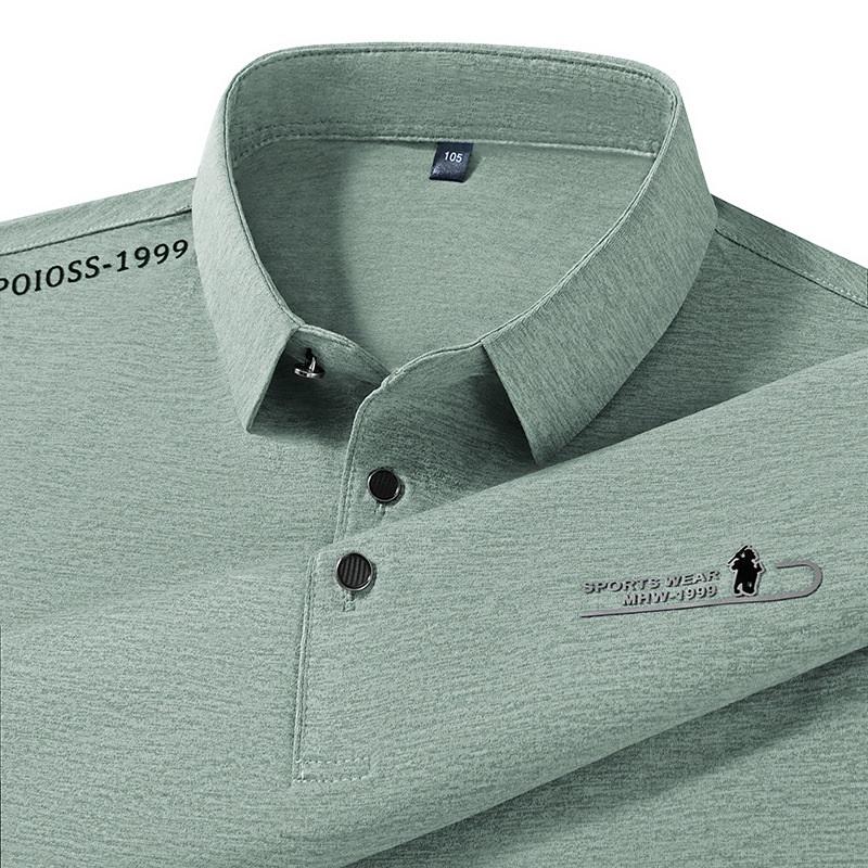 

Men s Premium Polo Shirt Casual Turn-down Collar Short Sleeve Top Embroidered Detail Business Casual Tee For Summer XXXL оливковий колір