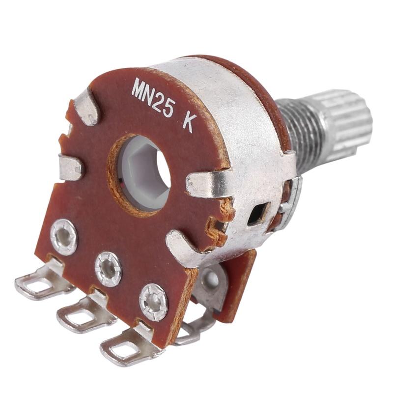 Quality! 3 Pcs Double Balance Stacked Knurled Stalk Guitar Bass Volume Tone Control Pots Potentiometer Switch MN25K
